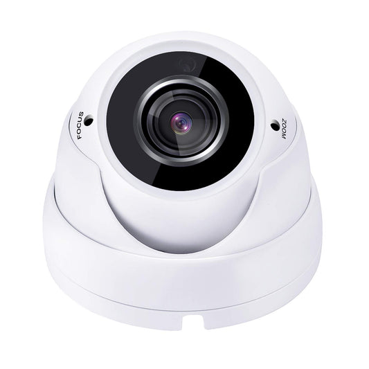 [VDT5-2812W]APPRO 2.8-12mm Varifocal Lens Dome Outdoor Surveillance Camera, 5MP 4in1 (TVI/AHD/CVI/CVBS), Smart IR Tech, Analog CCTV Security Camera, Metal, White, TEL Live Local Service