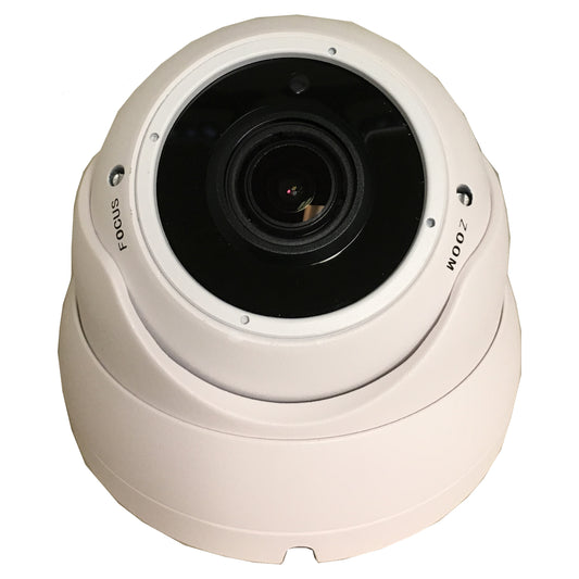 [VDT2-2812W] APPRO 2.8-12mm Varifocal Lens Dome Outdoor Surveillance Camera, 1080P Full HD, 2.4MP 4in1 (TVI/AHD/CVI/CVBS), Smart IR Tech, Analog CCTV Security Camera, Metal, White, TEL Live Local Service