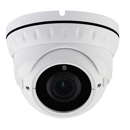 2MP Full HD True WDR PoE IP Dome Camera 2.8-12mm Lens  WideAngle Lens Onvif IR Night Vision Weatherproof Best for Home/Business Security 3 Year Warranty (White) - 101AVInc.