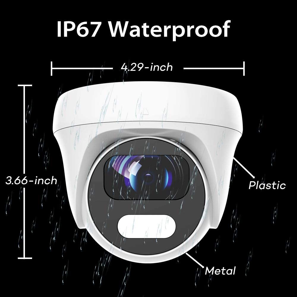 [CFDT2-28W] APPRO 2.8mm Fixed Lens Full-Color Dome Outdoor Surveillance Camera, 2MP 4in1 (TVI/AHD/CVI/CVBS), Smart IR Tech, Analog CCTV Security Camera, Metal, White, TEL Live Local Service